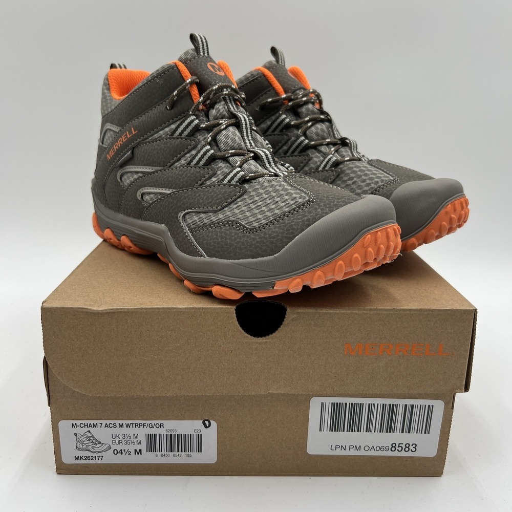 MERRELL Unisex Child Chameleon 7 Hiking Waterproof Shoe Gunsmoke/Ora 4.5 NIB